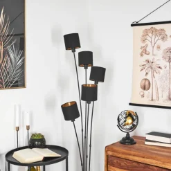 Lampes En Tissu-hofstein Lampadaire Alsen Noir, 5 lumières