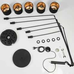 Lampes En Tissu-hofstein Lampadaire Alsen Noir, 5 lumières