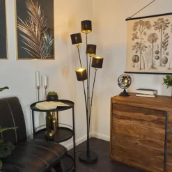 Lampes En Tissu-hofstein Lampadaire Alsen Noir, 5 lumières