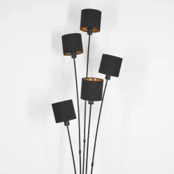 Lampes En Tissu-hofstein Lampadaire Alsen Noir, 5 lumières
