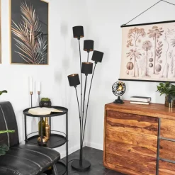 Lampes En Tissu-hofstein Lampadaire Alsen Noir, 5 lumières