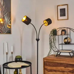 Lampes En Tissu-hofstein Lampadaire Alsen Noir, 2 lumières