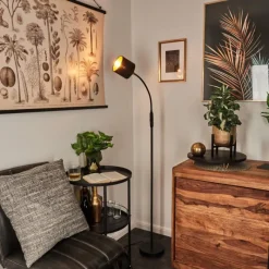 Lampes En Tissu-hofstein Lampadaire Alsen Noir, 1 lumière