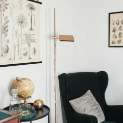 hofstein Lampadaire Anneau LED Cuivre, 1 lumière* Éclairage Led