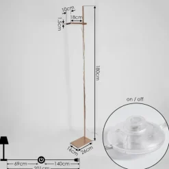 hofstein Lampadaire Anneau LED Cuivre, 1 lumière* Éclairage Led