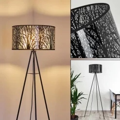 Lampes Vintages & Rétros-hofstein Lampadaire Antalya Noir, 1 lumière