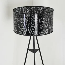 Lampes Vintages & Rétros-hofstein Lampadaire Antalya Noir, 1 lumière