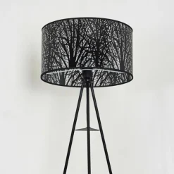 Lampes Vintages & Rétros-hofstein Lampadaire Antalya Noir, 1 lumière