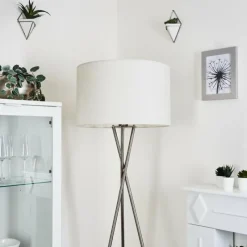 Lampes En Tissu-hofstein Lampadaire Antillo Nickel mat, 1 lumière