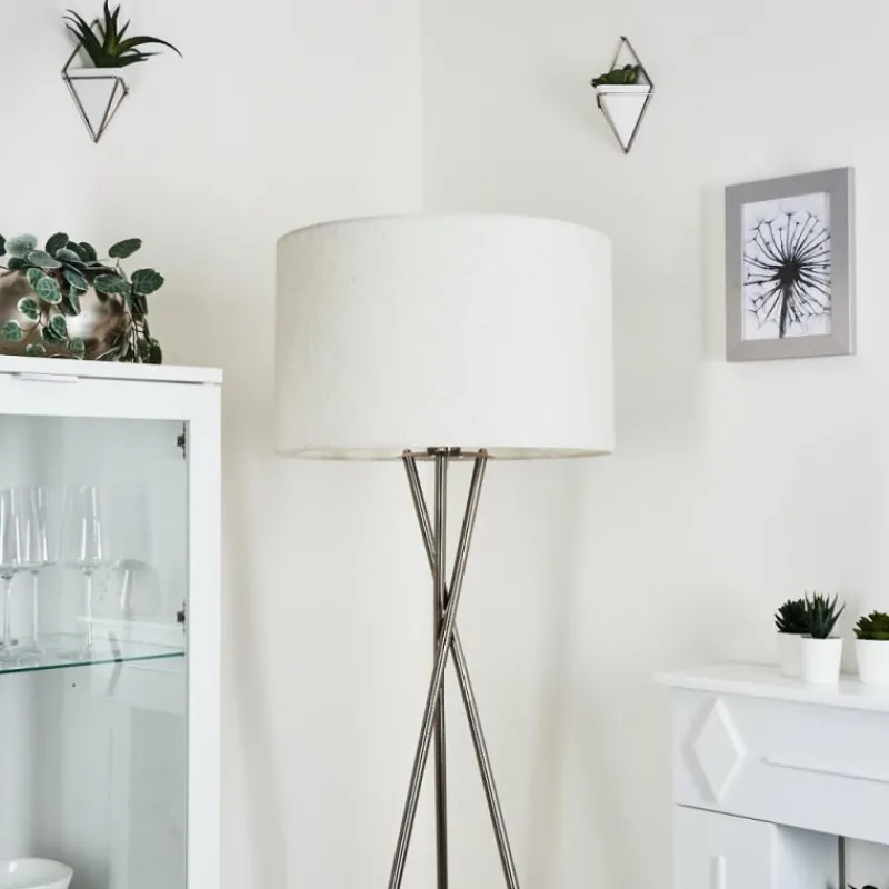 Lampes En Tissu-hofstein Lampadaire Antillo Nickel mat, 1 lumière