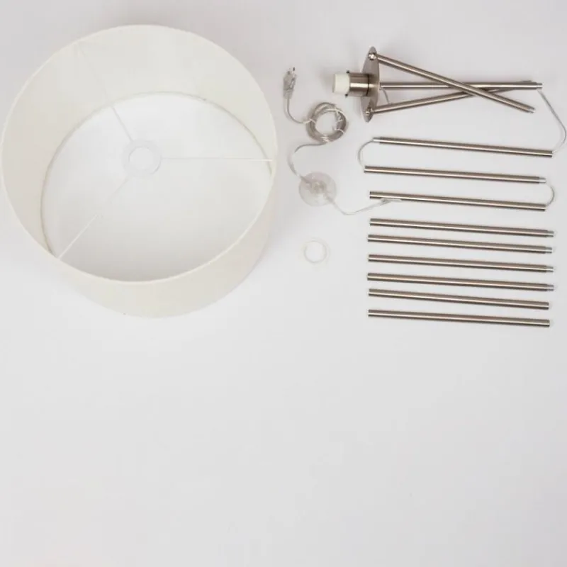 Lampes En Tissu-hofstein Lampadaire Antillo Nickel mat, 1 lumière