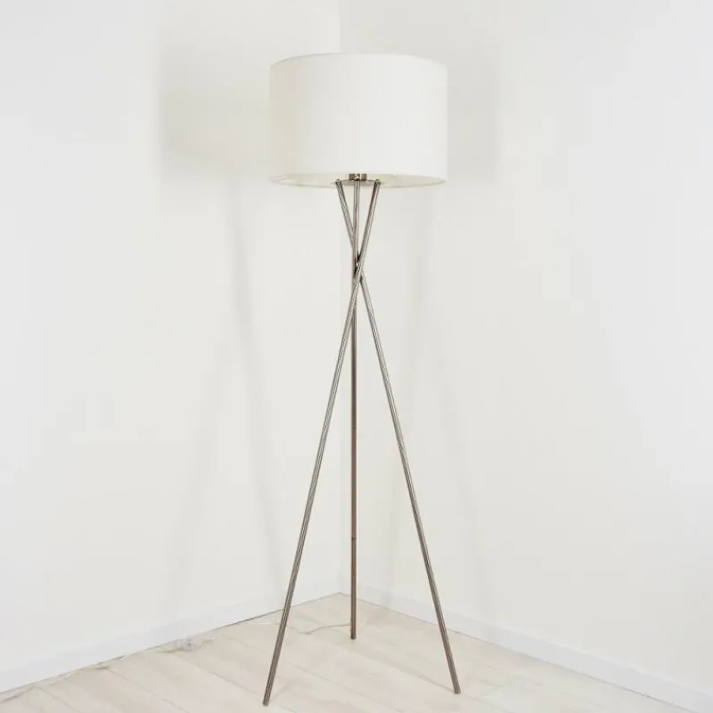 Lampes En Tissu-hofstein Lampadaire Antillo Nickel mat, 1 lumière
