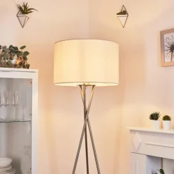 Lampes En Tissu-hofstein Lampadaire Antillo Nickel mat, 1 lumière