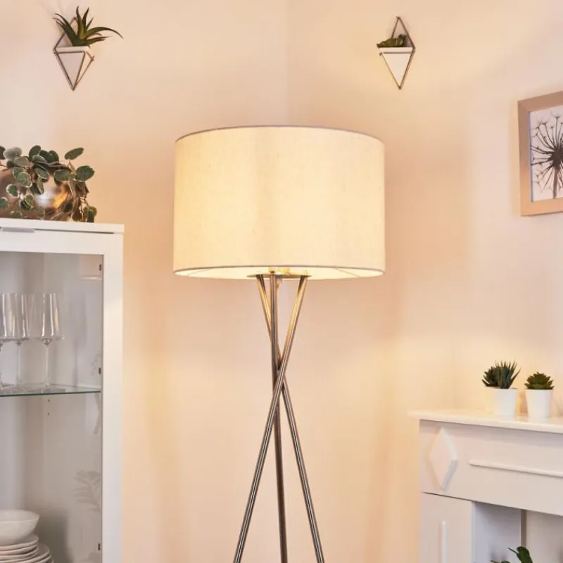 Lampes En Tissu-hofstein Lampadaire Antillo Nickel mat, 1 lumière
