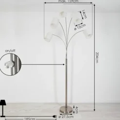 Lampes En Tissu-hofstein Lampadaire Antillo Nickel mat, 5 lumières