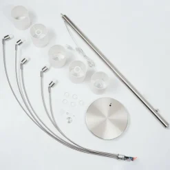 Lampes En Tissu-hofstein Lampadaire Antillo Nickel mat, 5 lumières