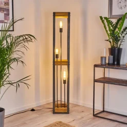 Lampes Vintages & Rétros-hofstein Lampadaire Apia Brun clair, Argenté, 3 lumières