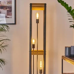 Lampes Vintages & Rétros-hofstein Lampadaire Apia Brun clair, Argenté, 3 lumières