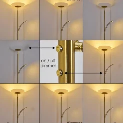 Luminaires Rustiques-hofstein Lampadaire Argostoli LED Laiton, 2 lumières