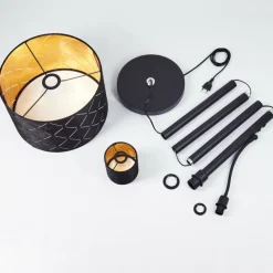 Lampes En Tissu-hofstein Lampadaire Arnoya Noir, 2 lumières