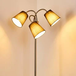 Lampes En Tissu-hofstein Lampadaire Ascona Nickel mat, 3 lumières