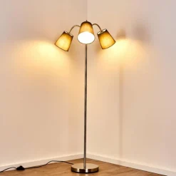 Lampes En Tissu-hofstein Lampadaire Ascona Nickel mat, 3 lumières