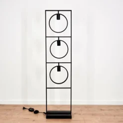 Lampes Industrielles-hofstein Lampadaire Assiniboia Noir, 3 lumières