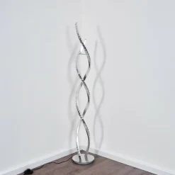 hofstein Lampadaire Assuan LED Chrome, 1 lumière, Télécommandes, Changeur de couleurs