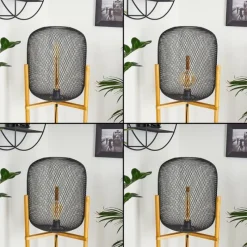 Style Boho-Chic-hofstein Lampadaire Ateponta Bois clair, Noir, 1 lumière