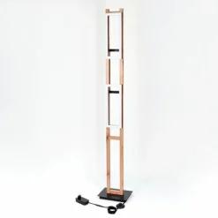 Lampes En Bois-hofstein Lampadaire Ayajasco LED Couleur bois, Écru, Noir, 1 lumière