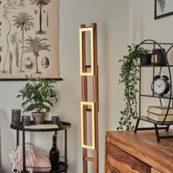 Lampes En Bois-hofstein Lampadaire Ayajasco LED Couleur bois, Écru, Noir, 1 lumière