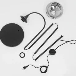 Suspension Verre Fumé-hofstein Lampadaire Azurara Noir, 1 lumière