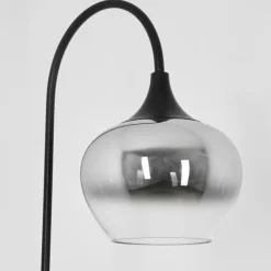 Suspension Verre Fumé-hofstein Lampadaire Azurara Noir, 1 lumière