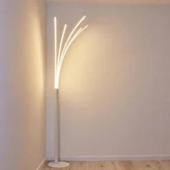 hofstein Lampadaire Bakersfield LED Blanc, 1 lumière* Lampadaires Et Lampes Sur Pied