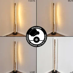 Luminaires Rustiques-hofstein Lampadaire Bansberia LED Bois clair, Noir, 1 lumière