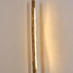 Luminaires Rustiques-hofstein Lampadaire Bansberia LED Bois clair, Noir, 1 lumière