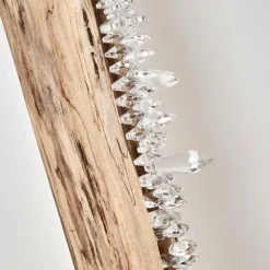 Luminaires Rustiques-hofstein Lampadaire Bansberia LED Bois clair, Noir, 1 lumière