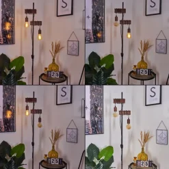 Lampes Industrielles-hofstein Lampadaire Barbengo Rouille, Noir, 2 lumières