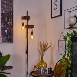 Lampes Industrielles-hofstein Lampadaire Barbengo Rouille, Noir, 2 lumières