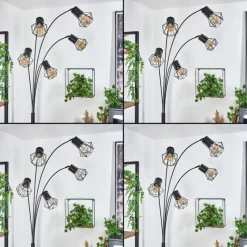 Lampes Vintages & Rétros-hofstein Lampadaire Bardhaman Noir, 5 lumières