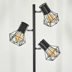 Lampes Industrielles-hofstein Lampadaire Bardhaman Noir, 3 lumières