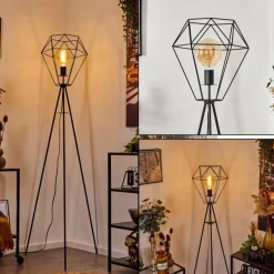 Lampes Industrielles-hofstein Lampadaire Bardhaman Noir, 1 lumière