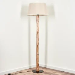 Lampes En Tissu-hofstein Lampadaire Bassagoda Écru, Noir, 1 lumière