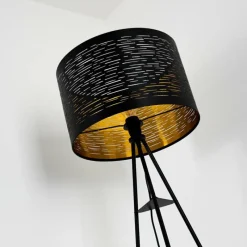 Lampes Dorées-hofstein Lampadaire Bathinda Noir, 1 lumière