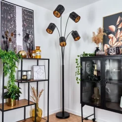 hofstein Lampadaire Bathinda Noir, 5 lumières* Lampadaires Et Lampes Sur Pied
