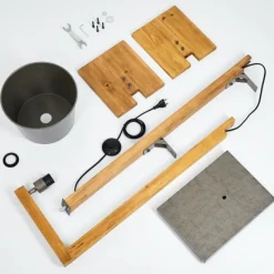 Lampes En Bois-hofstein Lampadaire Baval Écru, 1 lumière