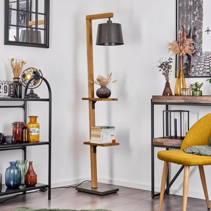 Lampes En Bois-hofstein Lampadaire Baval Écru, 1 lumière