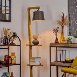 Lampes En Bois-hofstein Lampadaire Baval Écru, 1 lumière