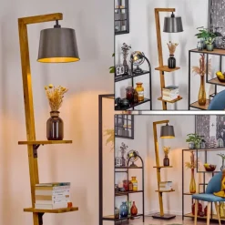 Lampes En Bois-hofstein Lampadaire Baval Écru, 1 lumière