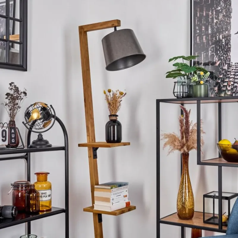 Lampes En Bois-hofstein Lampadaire Baval Écru, 1 lumière